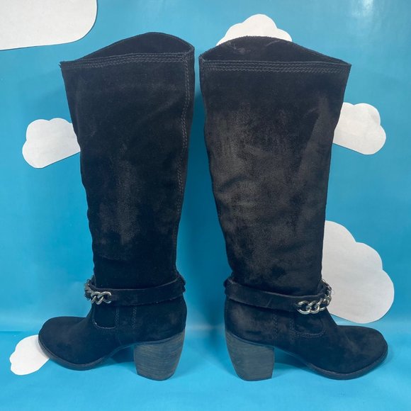 BCBGeneration Arena Black Suede Leather Boots 7B - Picture 14 of 15